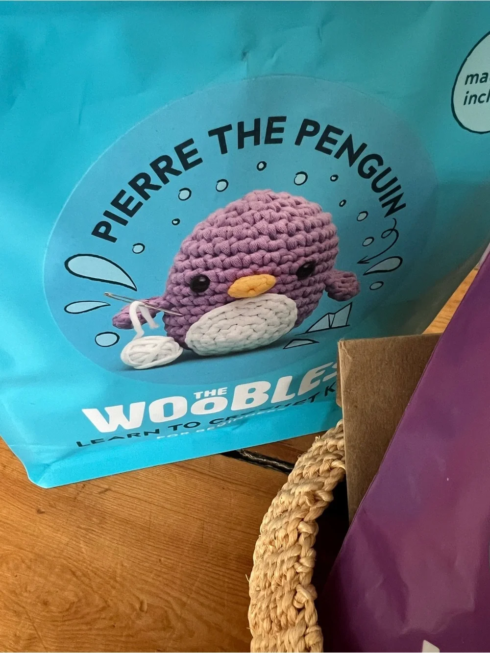 The Woobles Tiny Birthday Cake Crochet Kit & Pierre the Penguin